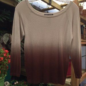 Bisou Bisou knit top, Ombre Brown, Size M
